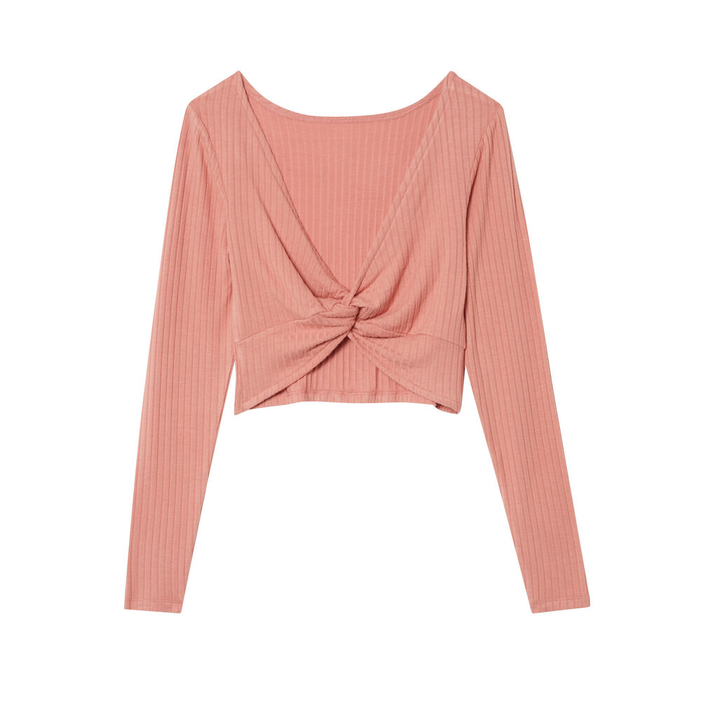 Parte superior efecto lazo reversible - rosa nude rosa.