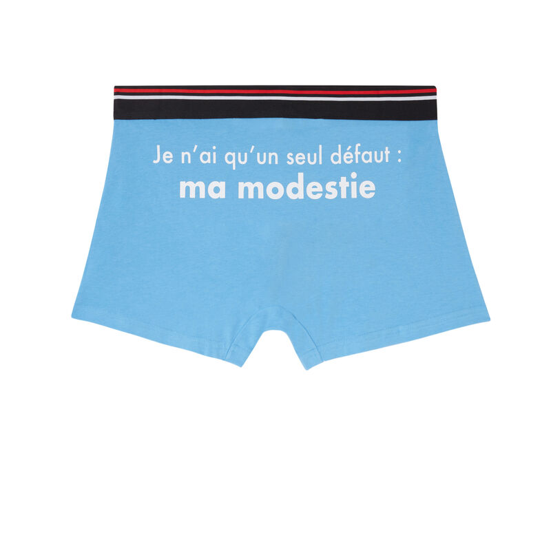 Bóxer con mensaje modestie - azul Bóxer con mensaje modestie - azul;