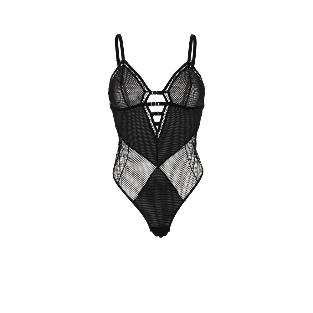Body de rejilla sin aros - negro negro.