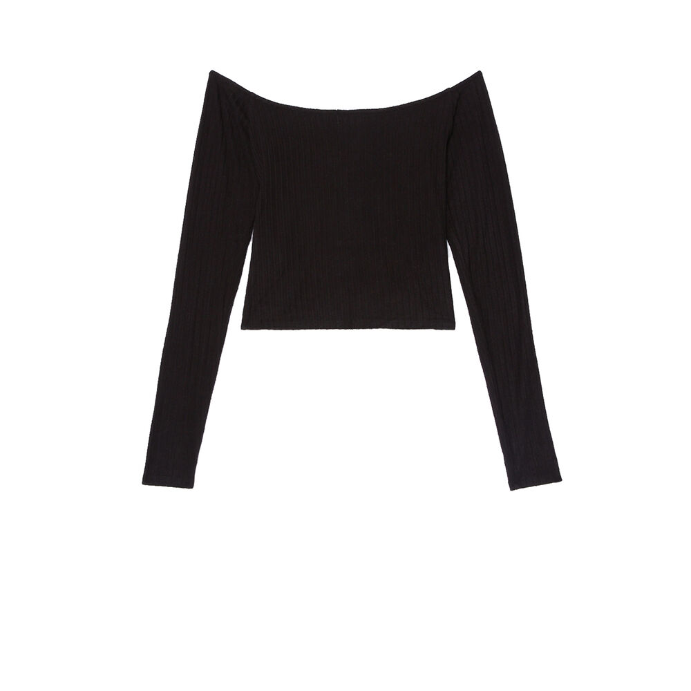Top fruncido con espalda descubierta - negro negro.
