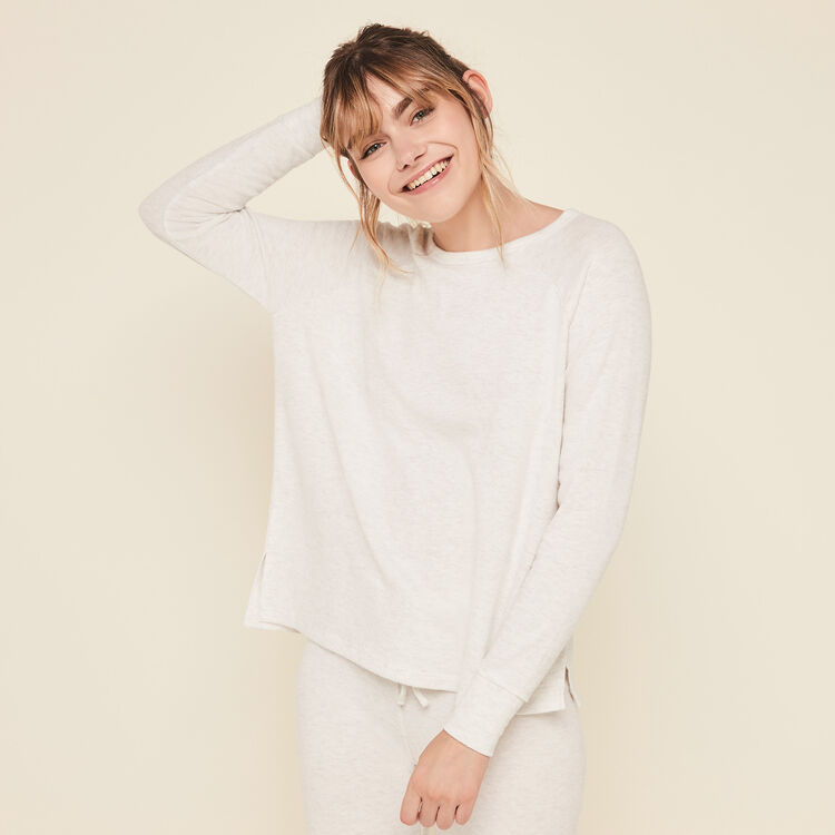 Pantalon en maille grattée quodiz gris.