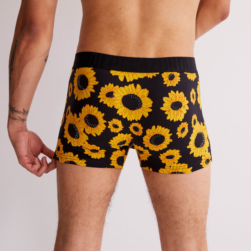 bóxer con estampado de girasoles - negro bóxer con estampado de girasoles - negro;