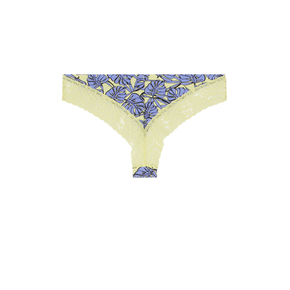 Tanga con estampado - amarillo amarillo.