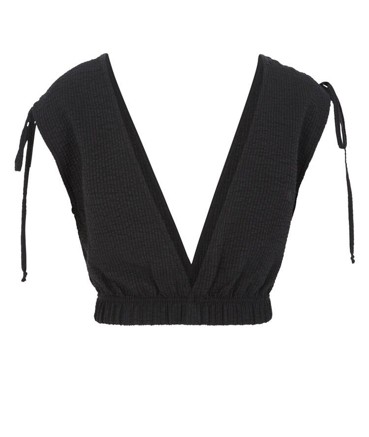 Top sin mangas con textura - negro negro.