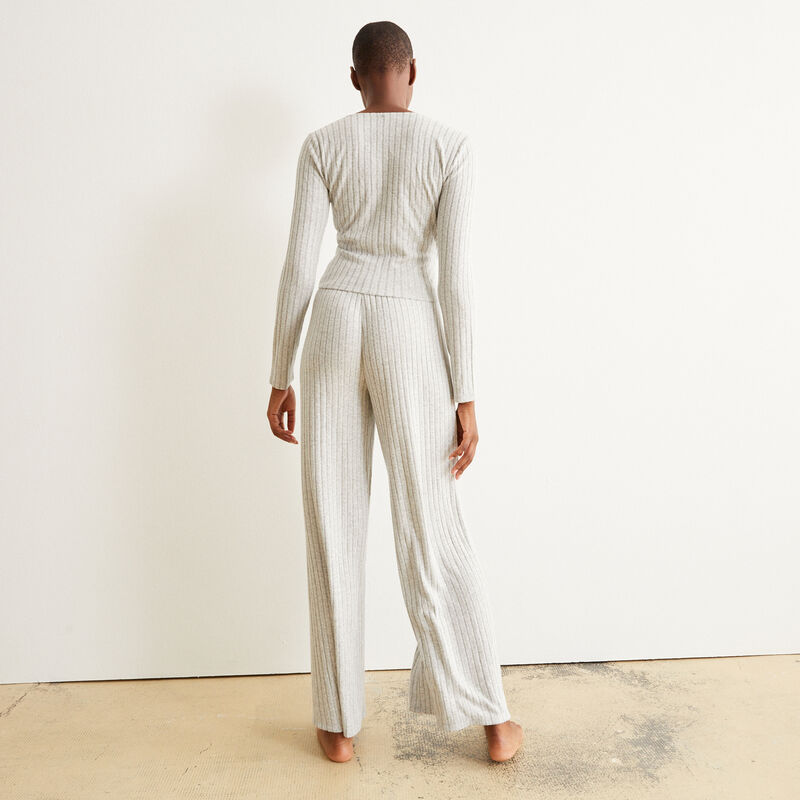 pantalón ancho con cordón para atar - gris pantalón ancho con cordón para atar - gris;
