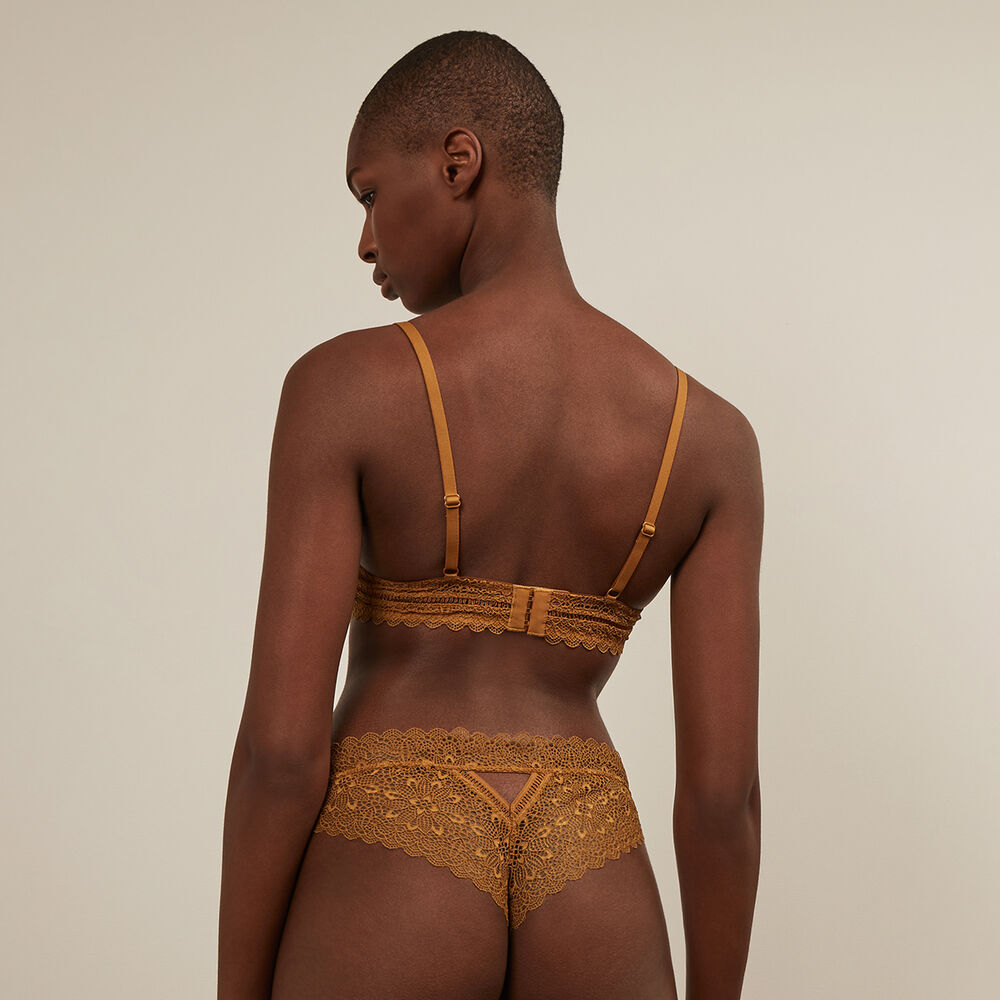 Sujetador ultra push-up de encaje - ocre marrón.