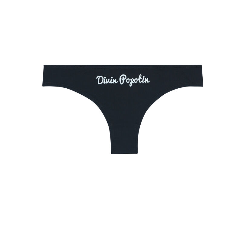 Braguita culotte de microfibra con estampado divin popotin - negra Braguita culotte de microfibra con estampado divin popotin - negra;