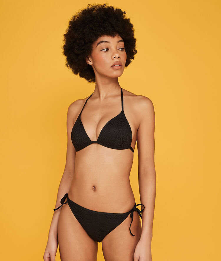 Top de bikini triangular islacrochiz noir.
