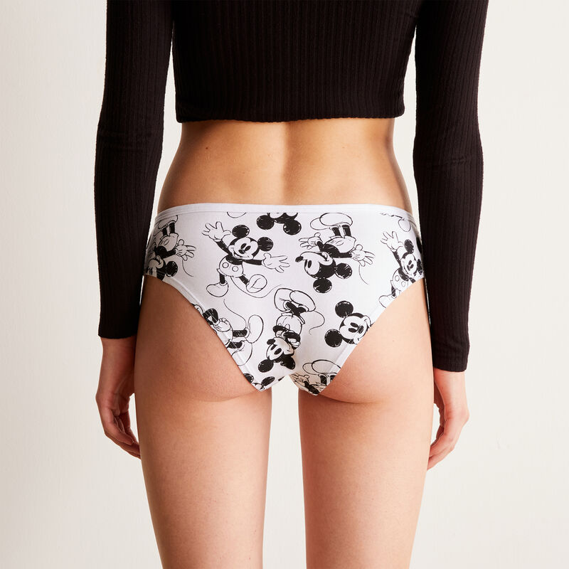 Braguita culotte con estampado de cabezas de Mickey - negra Braguita culotte con estampado de cabezas de Mickey - negra;