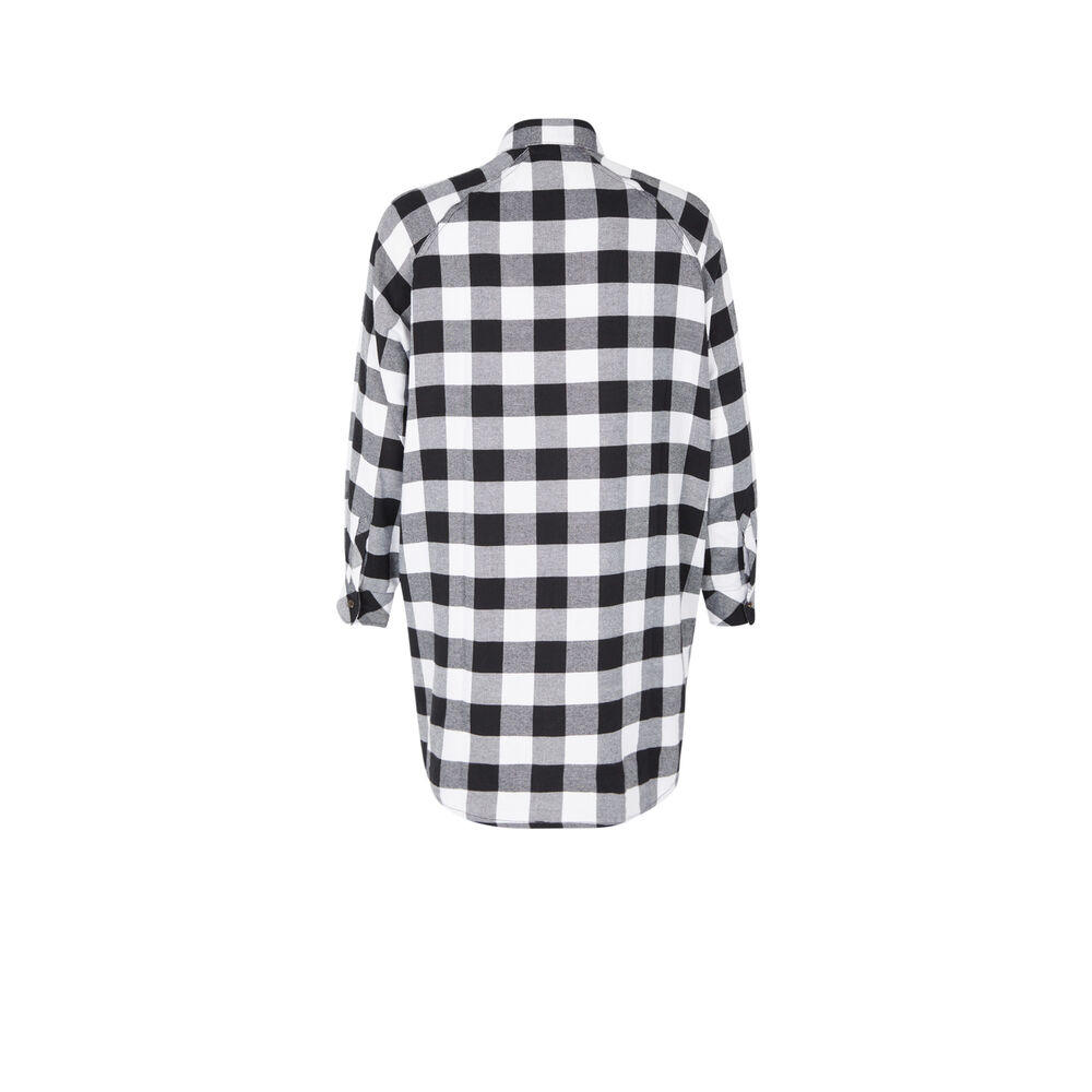 Camiseta larga a cuadros - negro negro.
