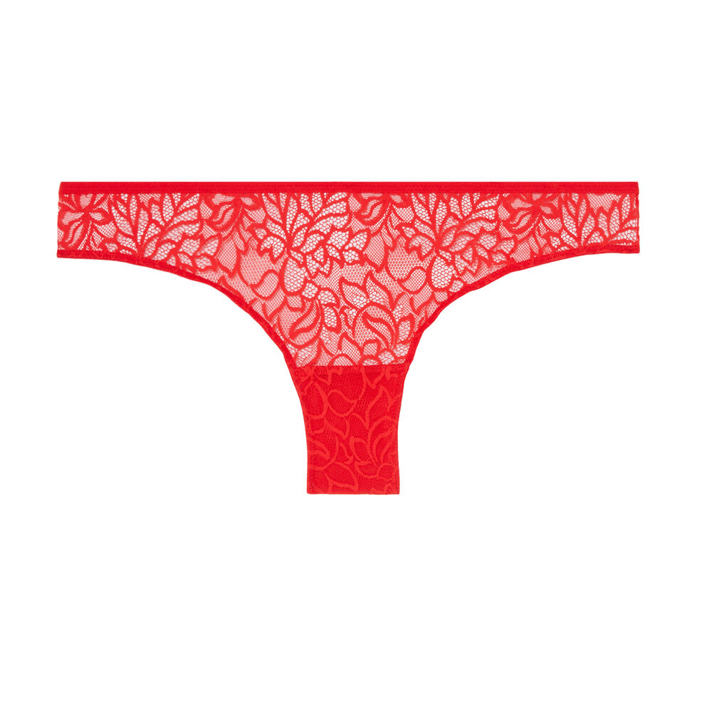 Braguita brasileña de encaje - roja rojo.