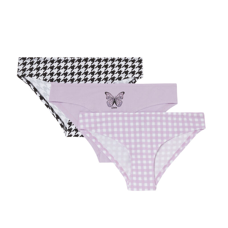Juego de 3 braguitas tipo mariposa - lila Juego de 3 braguitas tipo mariposa - lila;