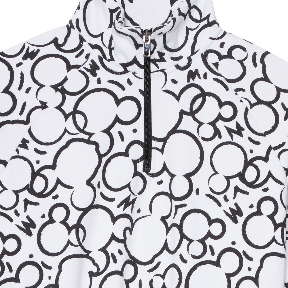 Sudadera con cremallera y estampado de cabeza de mickey - blanca blanco.