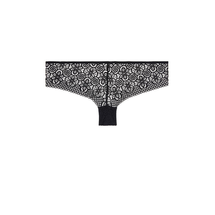 Braguita culotte de encaje con detalle de bisutería ethnobiz negro.