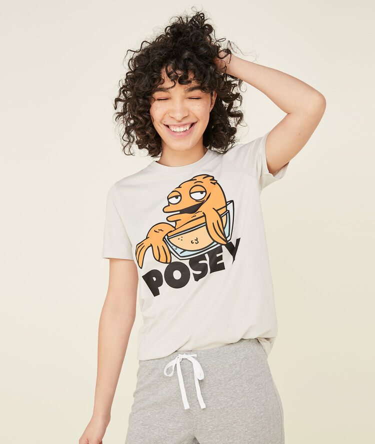 Camiseta gris claro poseyiz blue.