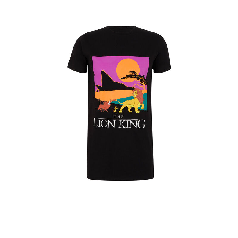 Camiseta larga de manga corta de El Rey León - negra Camiseta larga de manga corta de El Rey León - negra;