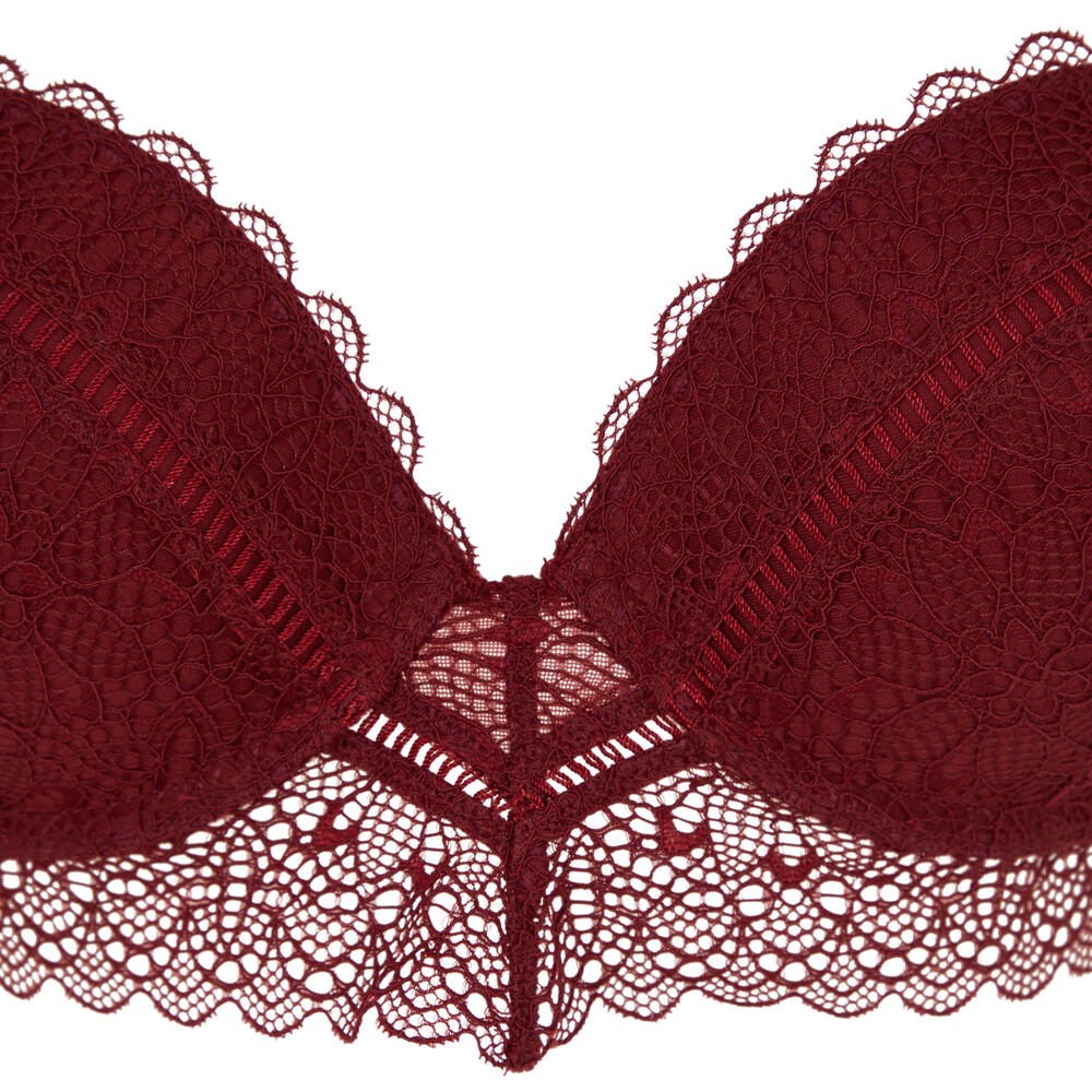 Sujetador ultra push-up de encaje - rojo rojo.