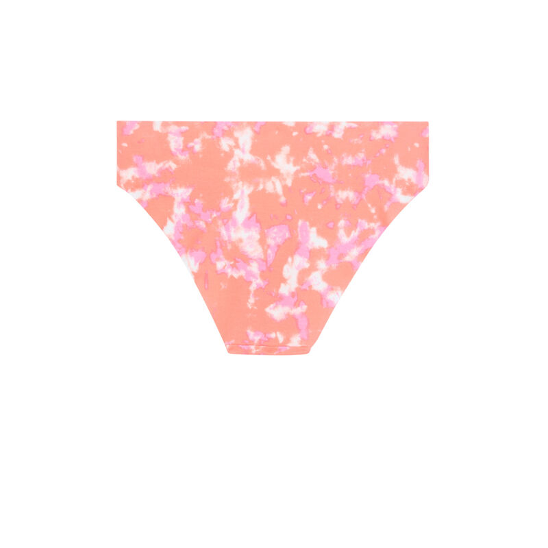 Braguita culotte con estampado tie and dye coral Braguita culotte con estampado tie and dye coral;