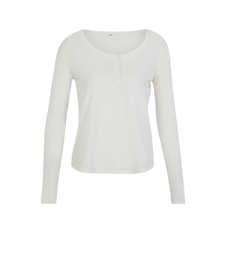 Top liso de manga larga - blanco blanco.