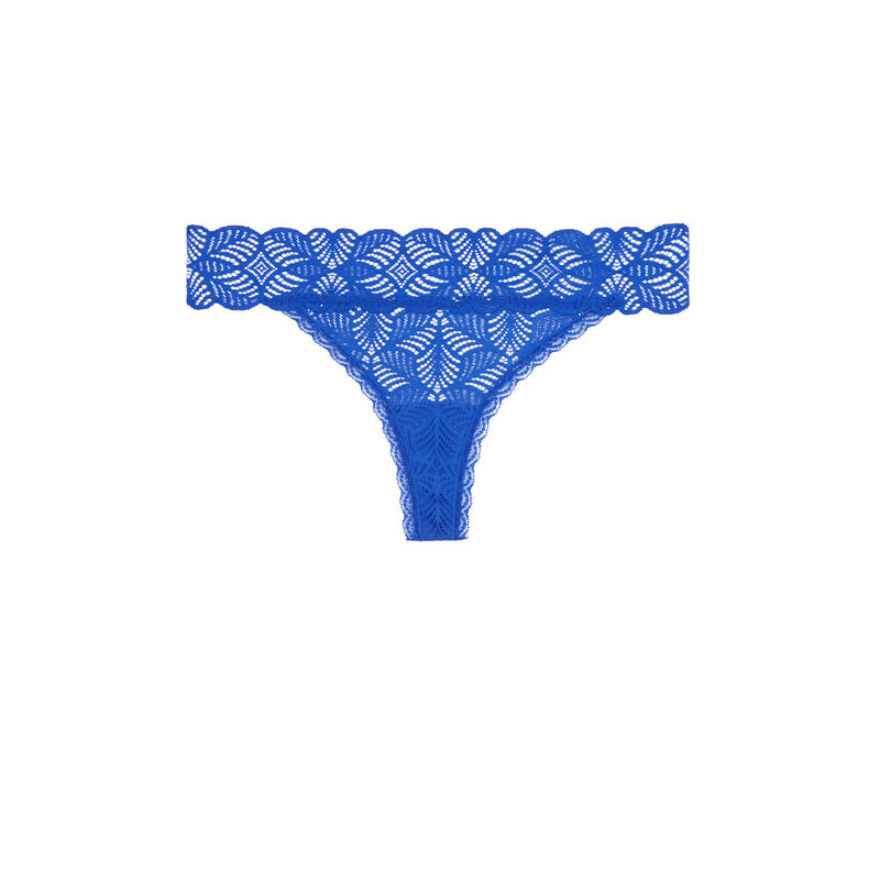 Tanga de encaje azul real Tanga de encaje azul real;