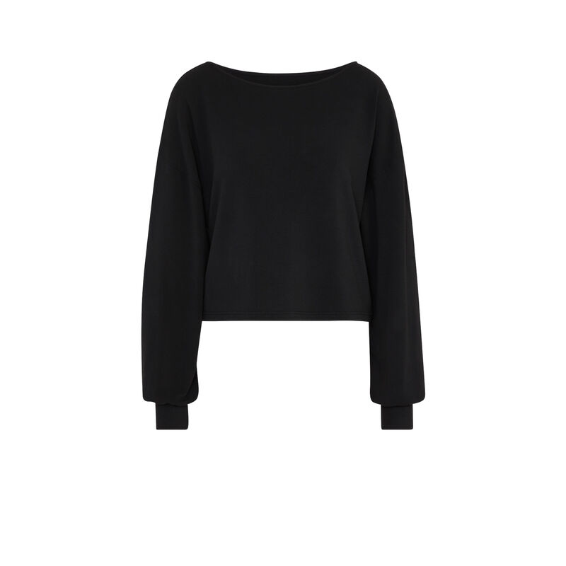 Sudadera cuello de barco con bordado de dragón en la espalda doguipiz noir.