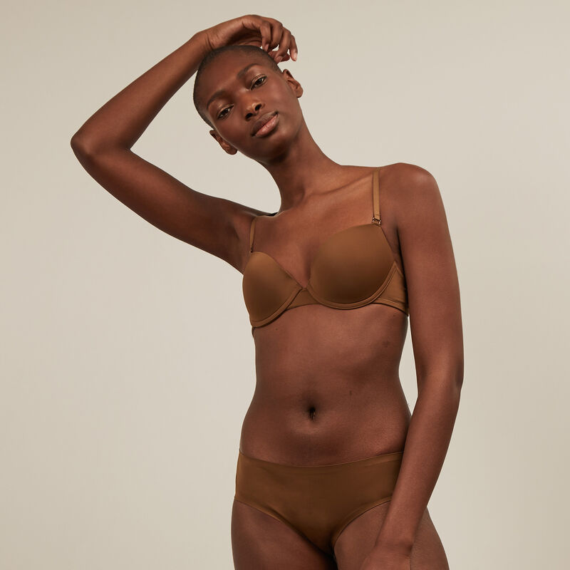 Braguita culotte de microfibra sin costuras - marrón Braguita culotte de microfibra sin costuras - marrón;