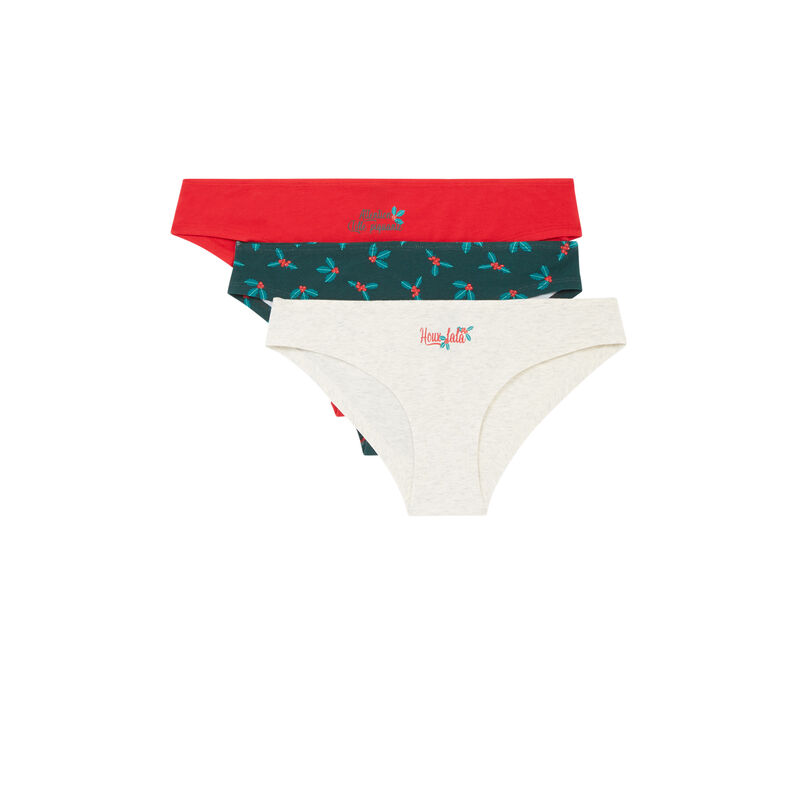 Juego de braguitas con mensaje de Navidad - rojo Juego de braguitas con mensaje de Navidad - rojo;