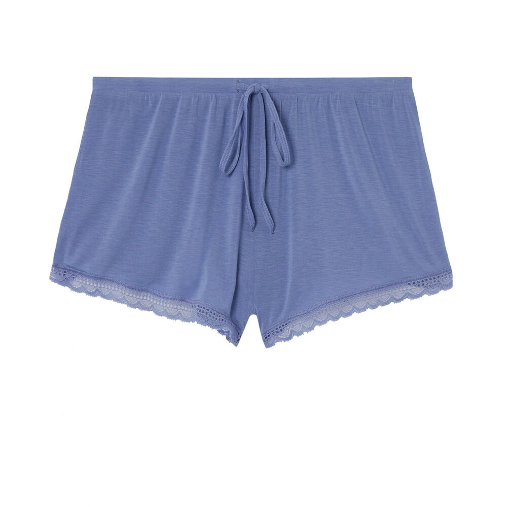 Shorts lisos de punto - azul azul.