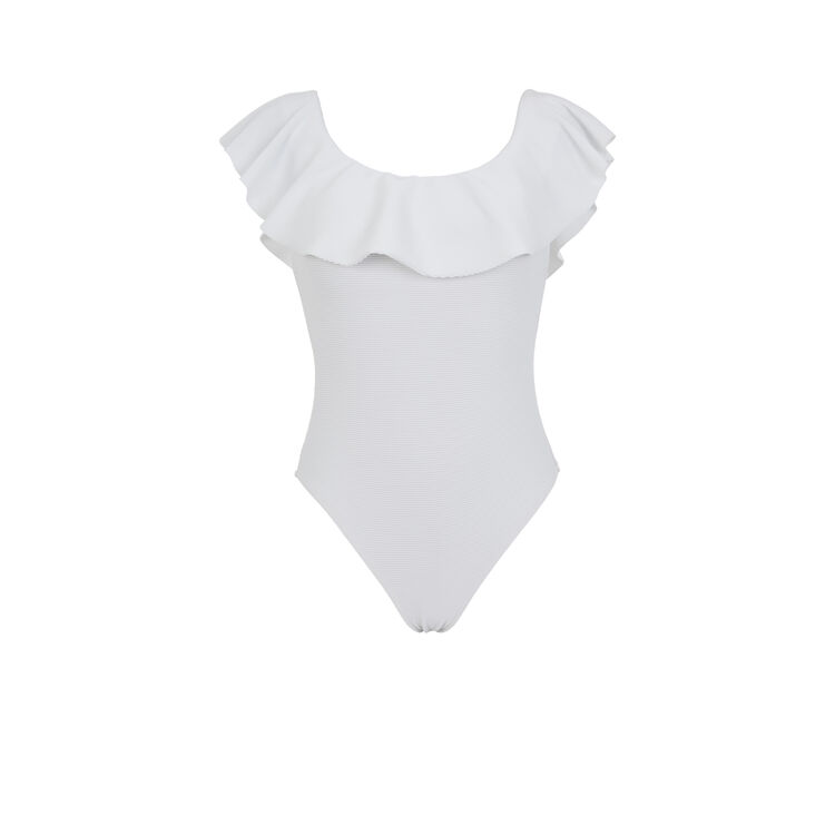 Bañador blanco con volante Bardoiz Bañador blanco con volante Bardoiz;