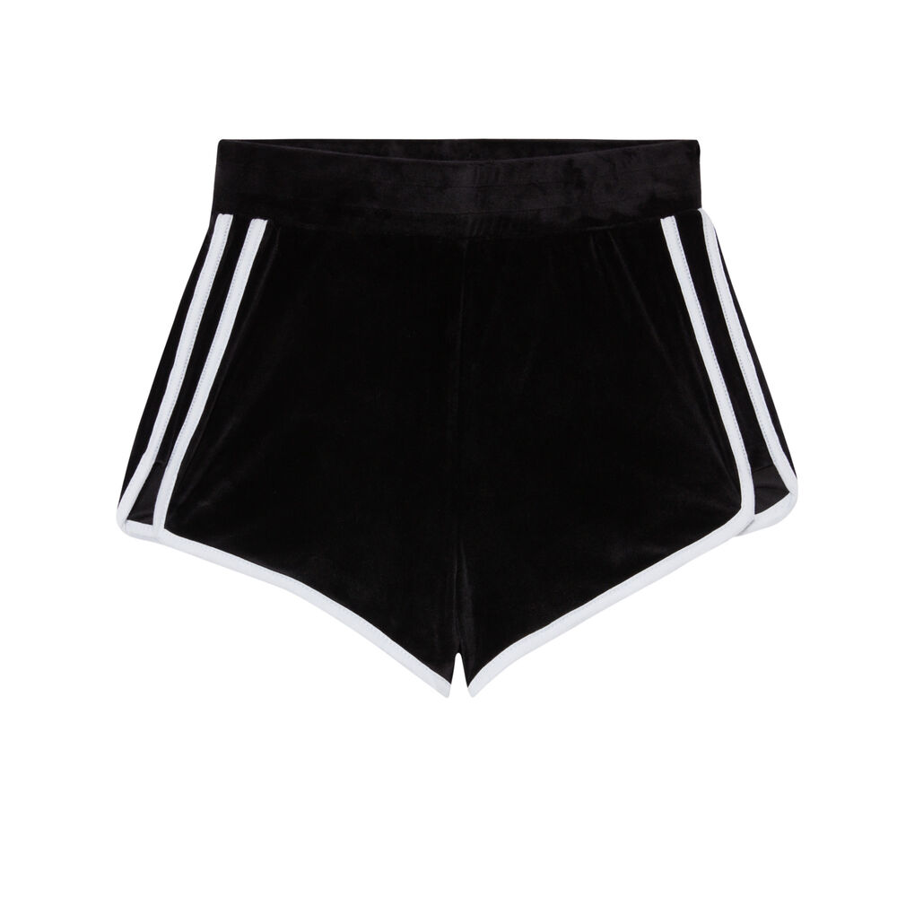 Shorts de terciopelo - negro negro.