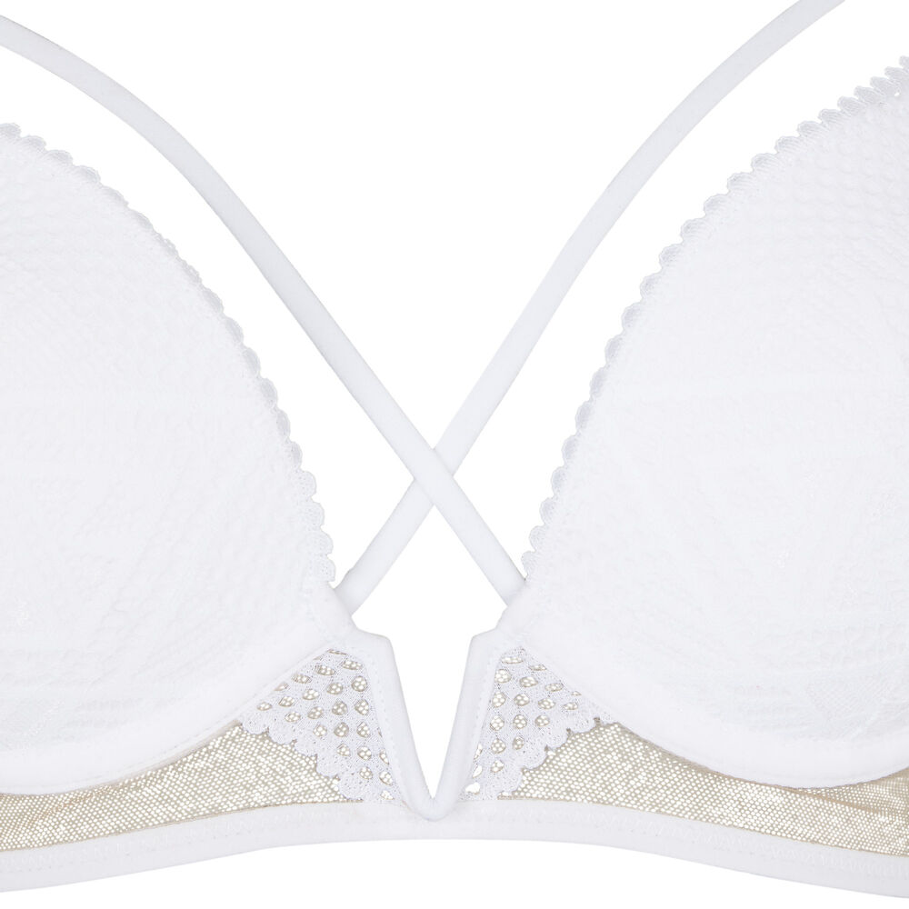 Sujetador corpiño push-up de encaje - blanco blanco.