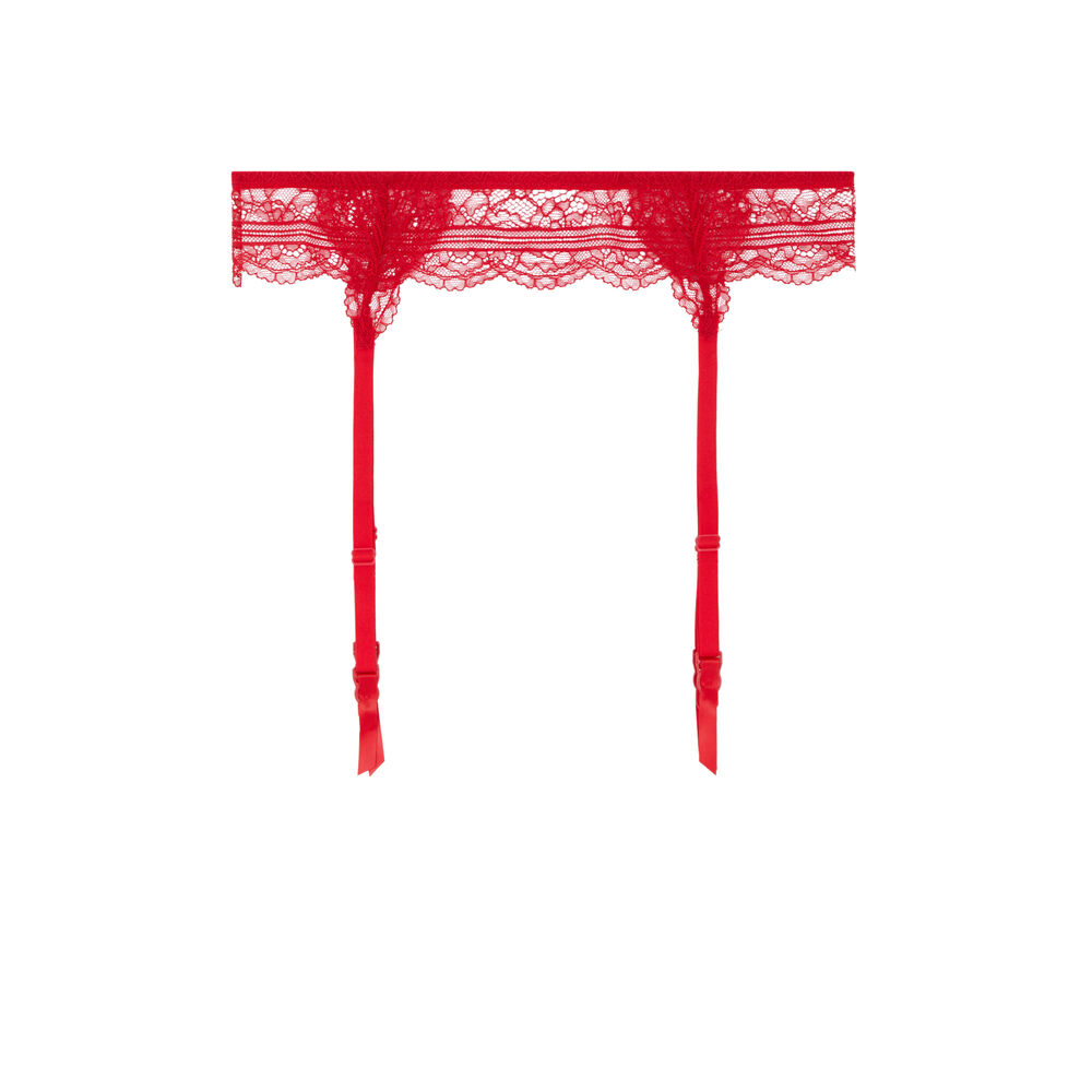 Liguero de encaje - rojo rojo.