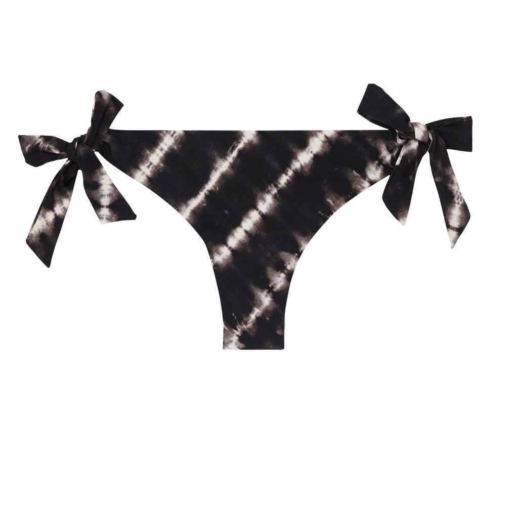 Parte de abajo de bikini con lazos y efecto tie and dye - negro negro.
