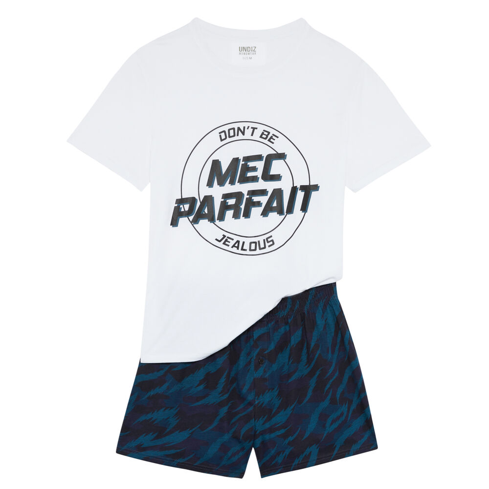 Juego de pijama shorts mec parfait - blanco blanco.