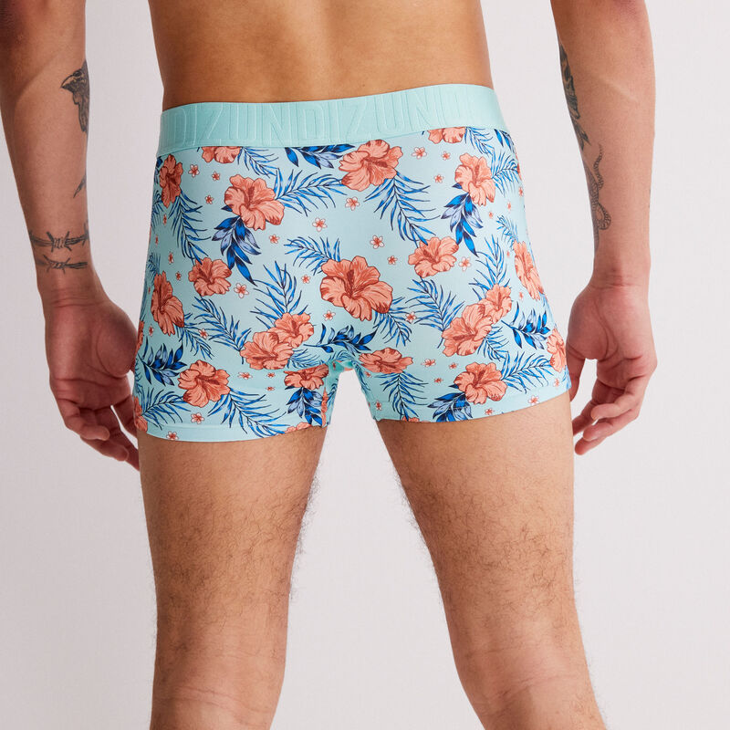 bóxer con estampado tropical - turquesa bóxer con estampado tropical - turquesa ;