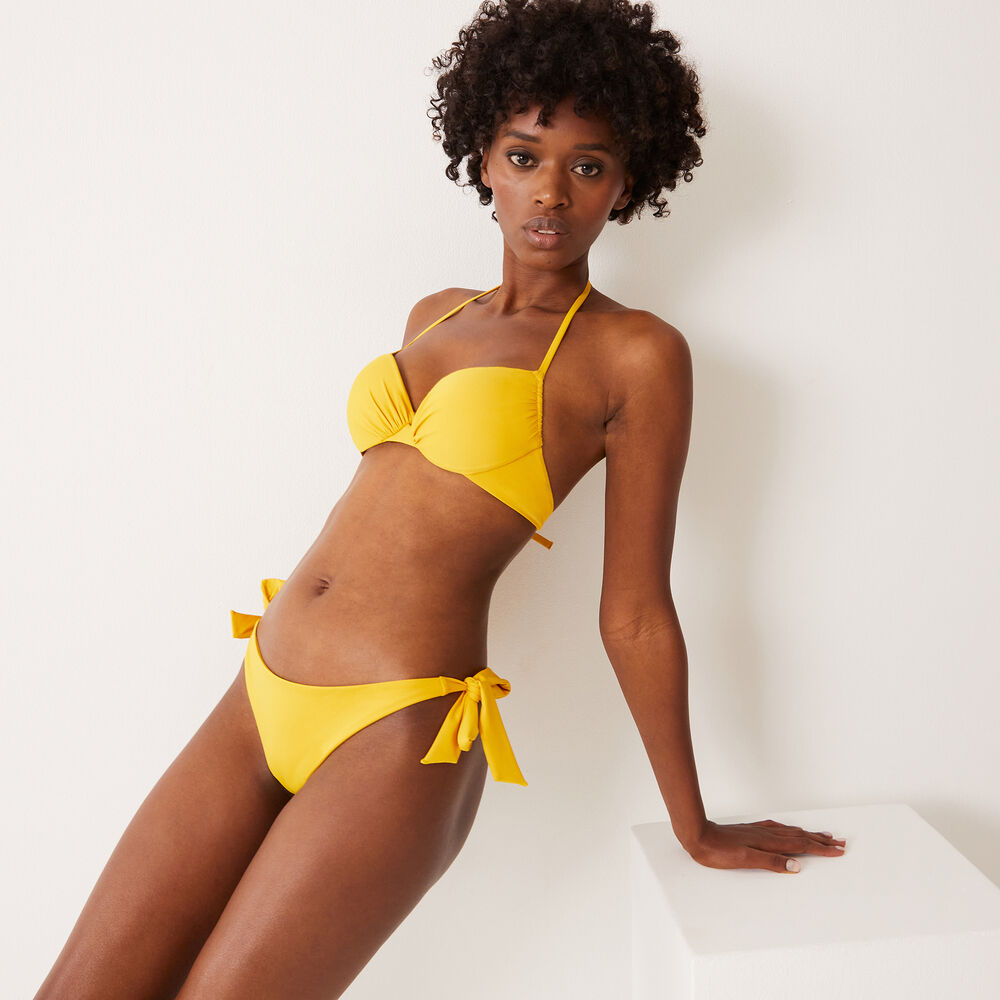 Parte de arriba de bañador push-up con espalda abierta - amarillo amarillo.