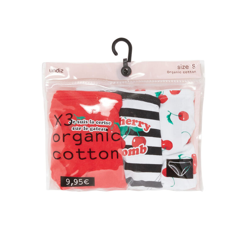 Juego de 3 braguitas estilo cereza - rojo Juego de 3 braguitas estilo cereza - rojo;