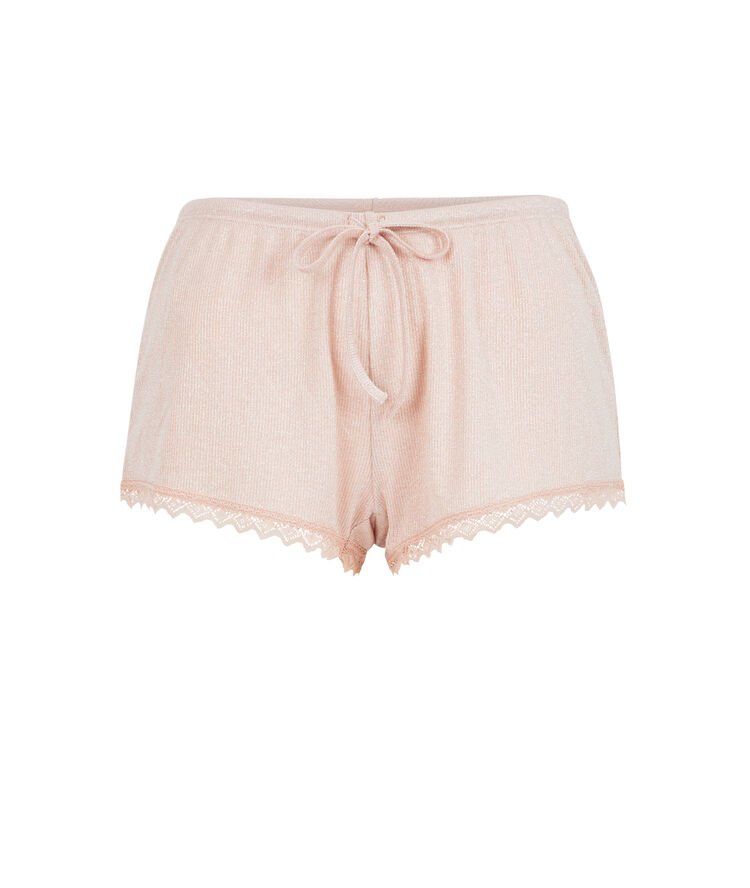 Shorts de punto brillante luximiz rosa.