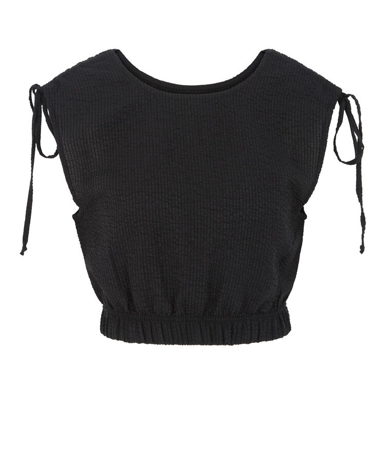 Top sin mangas con textura - negro negro.