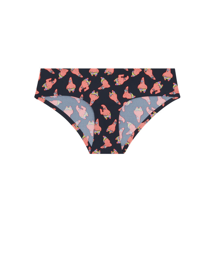 Braguita culotte de microfibra estampado patricio estrella patrickiz negro.