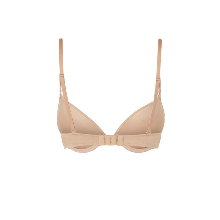 Sujetador nude de microfibra con relleno de gel nude.