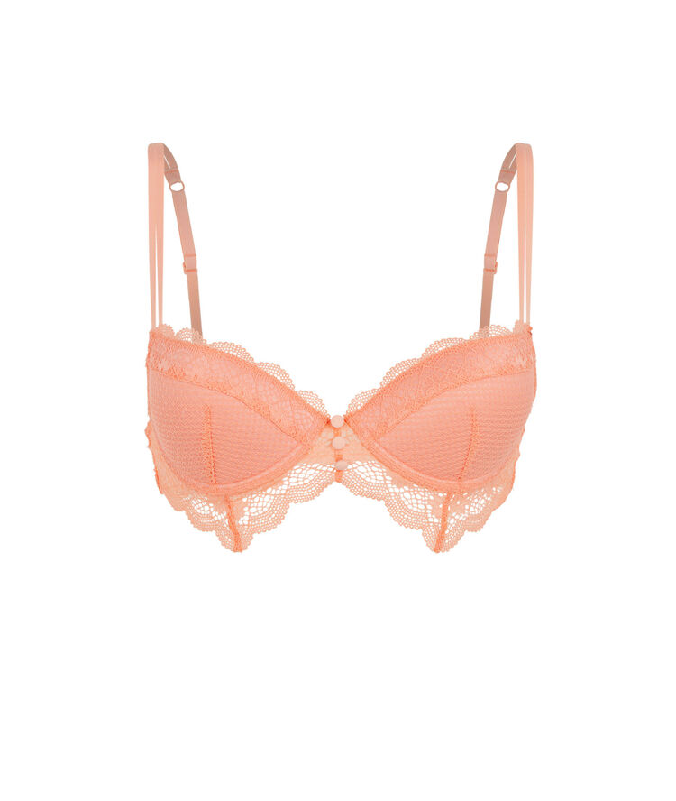 Sujetador push-up de encaje - rosa claro rosa pastel.