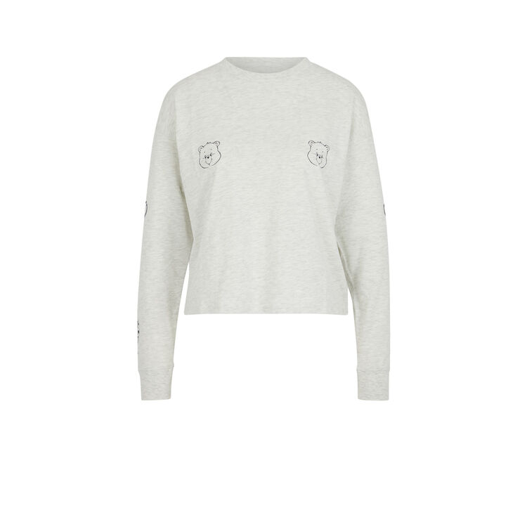 Top de manga larga de los osos amorosos bisfaciz gris claro.