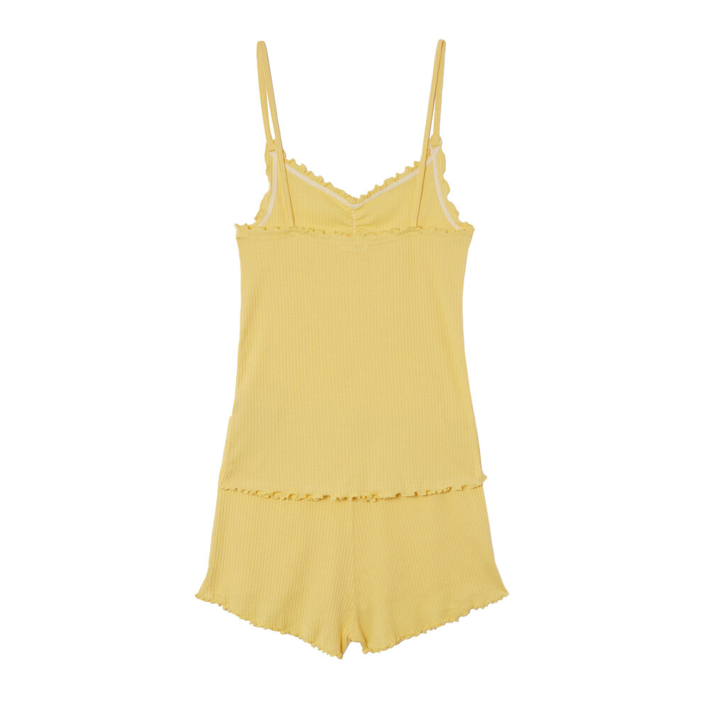 Juego de pijama de punto liso - amarillo amarillo.