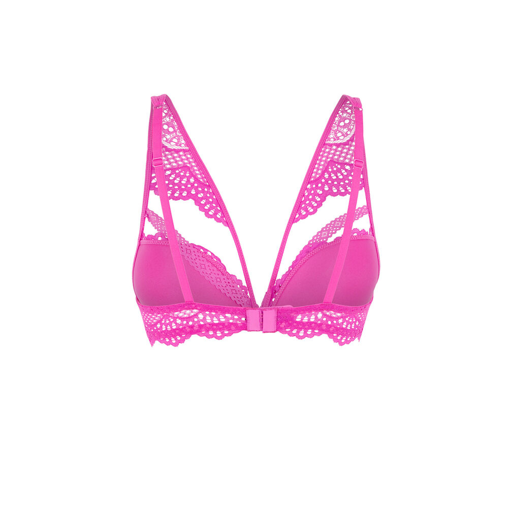 Sujetador push-up de encaje - rosa rosa.