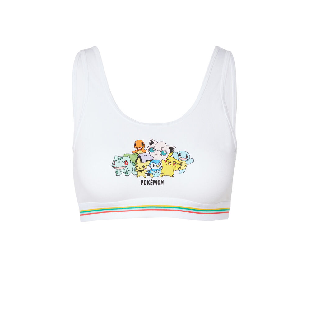 Sujetador pokémon con detalle elástico - blanco blanco.