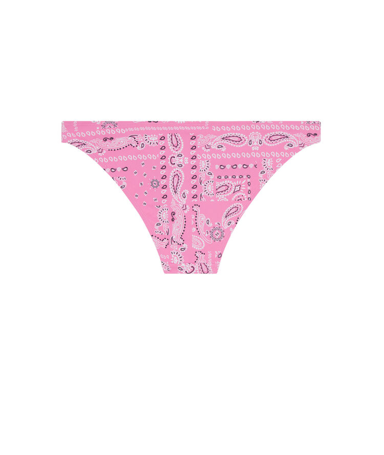 Parte de abajo de bikini braguita con estampado de bandana - rosa rosa.