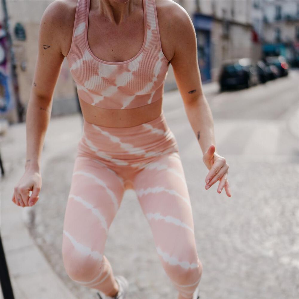 Leggings deportivos con efecto tie and dye - rosa rosa.