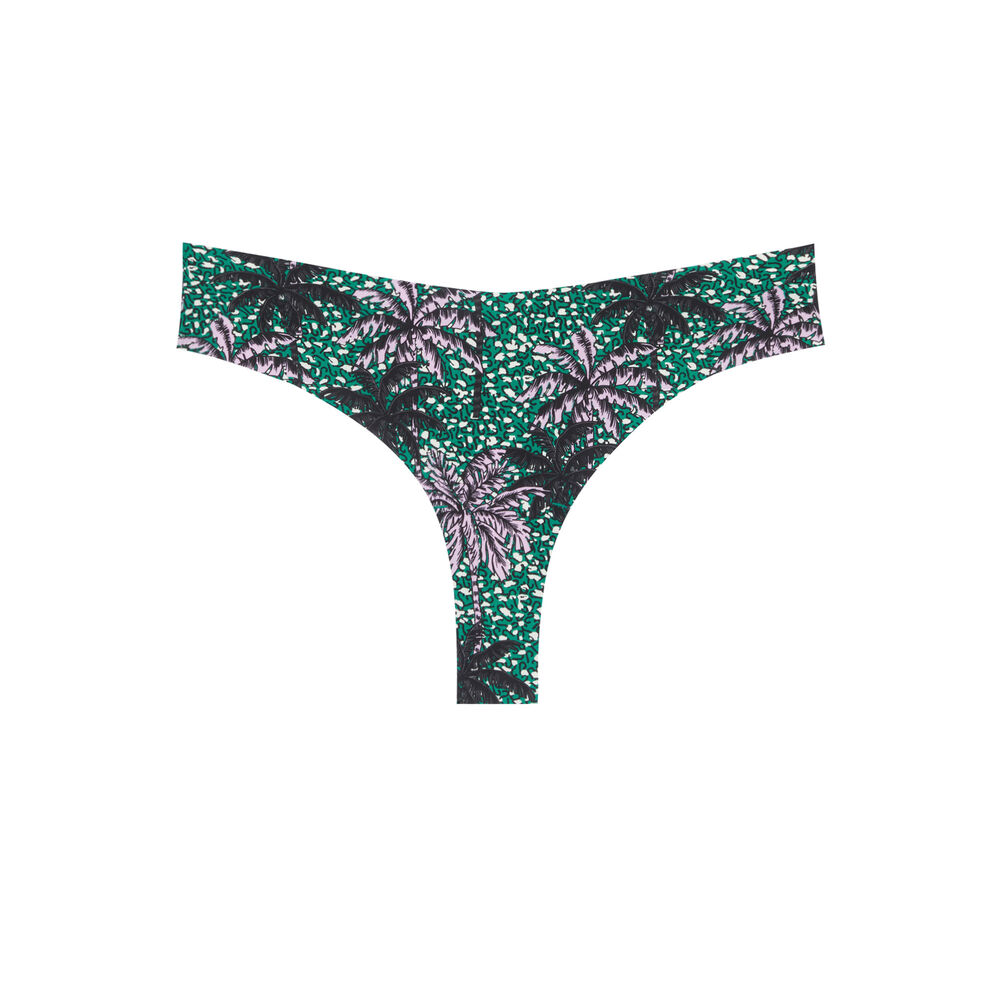 Braguita brasileña de microfibra con motivos de palmera - verde verde.