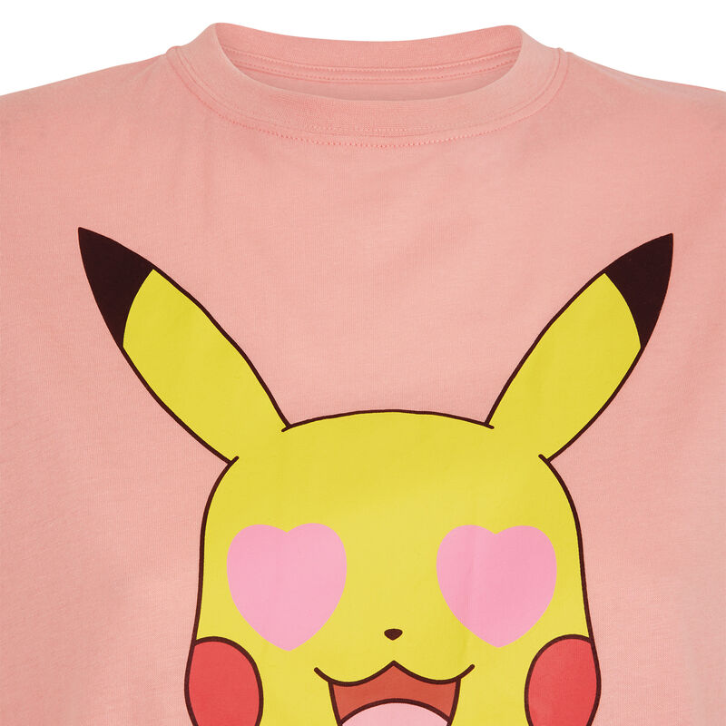 Top con cuello redondo con estampado de pikachu pickacutiz rosa.